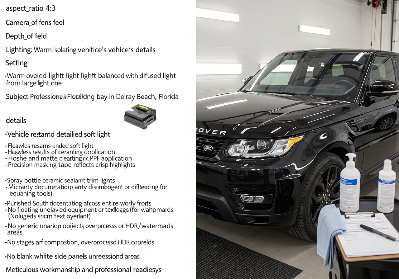 Range Rover Sport with ceramic coating and paint protection film, Delray Beach